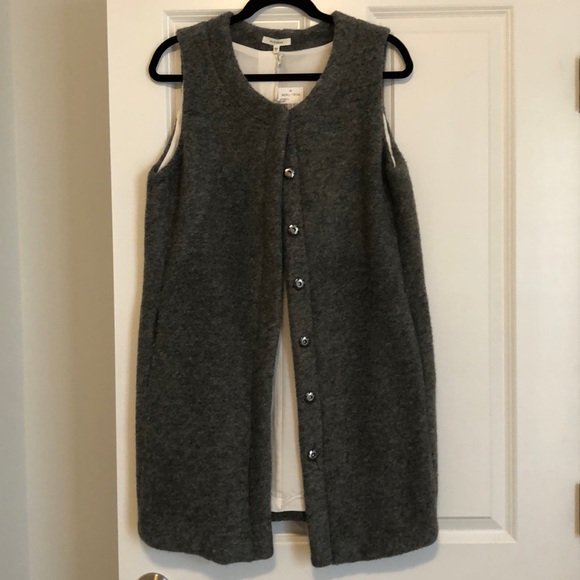 NWT Pleione Wool Duster Vest with Snaps, sz S. - Picture 1 of 4